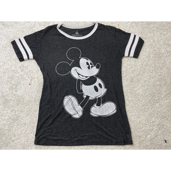 Disney Parks Varsity Mickey Mouse Cartoon Football 28 Jersey Sports T Shirt Top - Picture 1 of 16